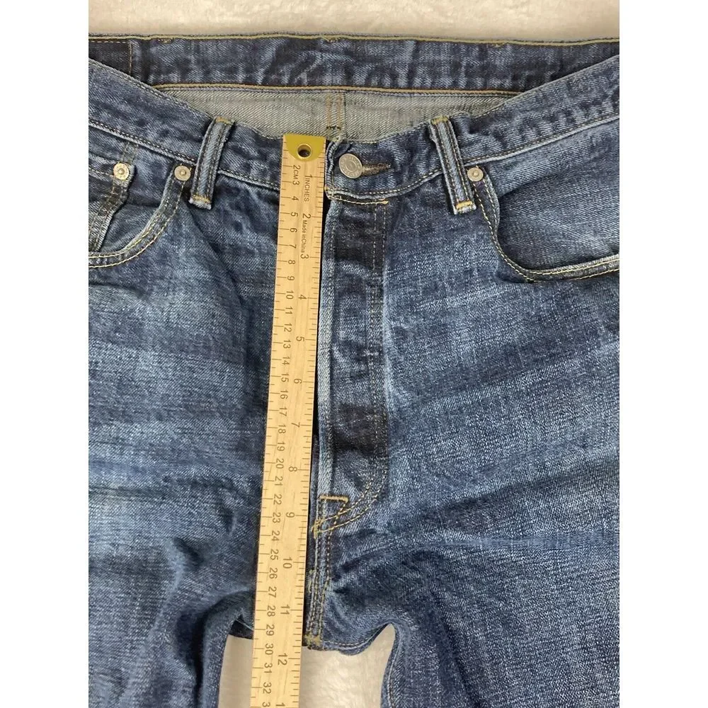 Levi's 501‎ Button Fly Denim Jeans Mens Blue Size 38x30 (36x29 Measured)